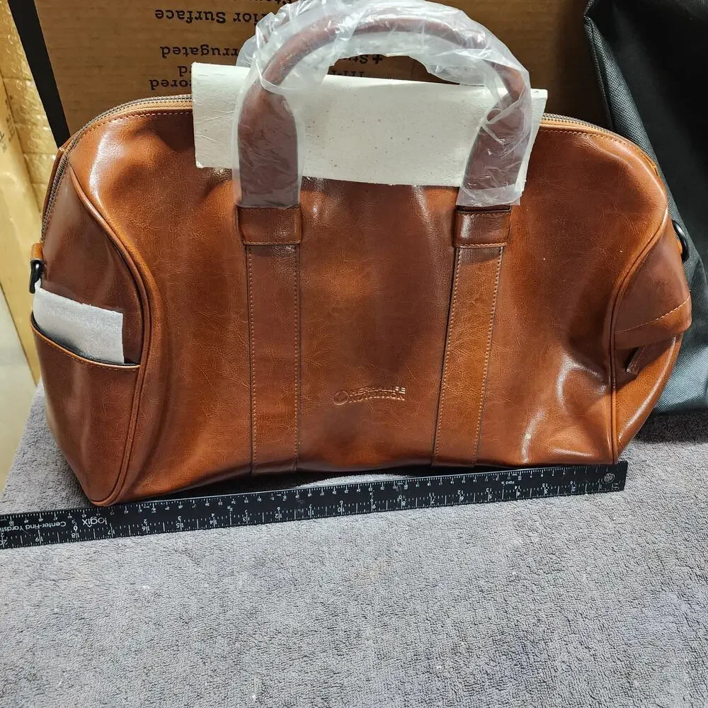 New unused large leather bag Herbalife tote overnight bag with dustbag X